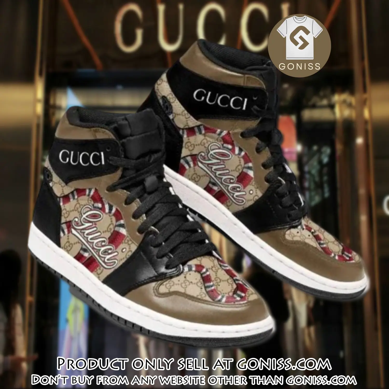Gucci snake brown high air jordan sneaker shoes gn5029398